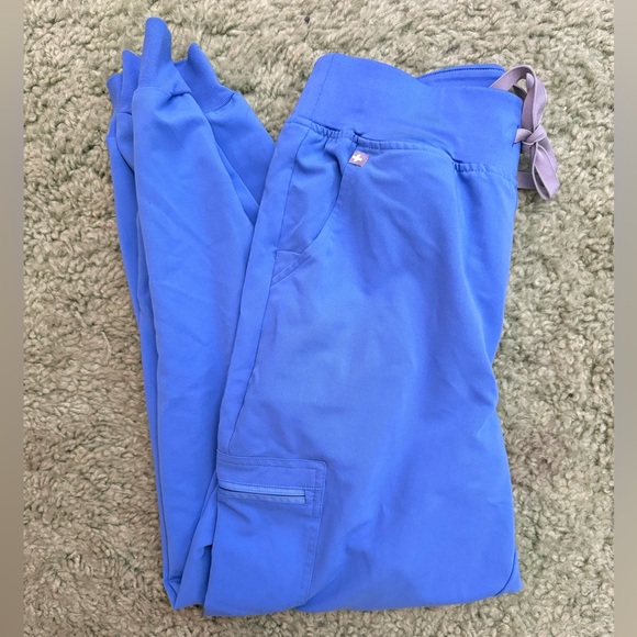 FIGS M ceil blue Zamora jogger scrubs- worn once - Picture 3 of 5